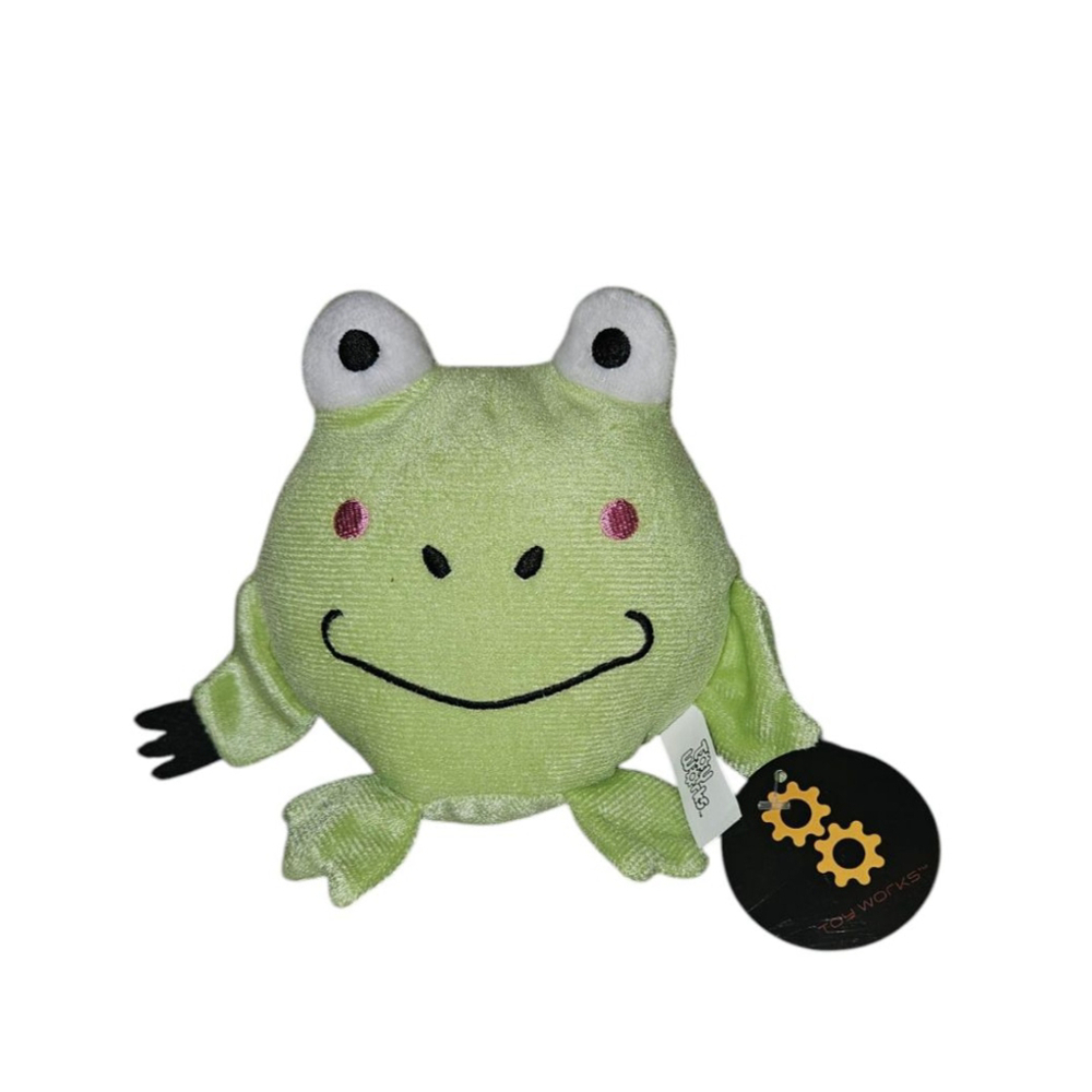Kids Toy Works Ball Animal Green Frog Stuffed Animal Plush Toy 4.5" NEW